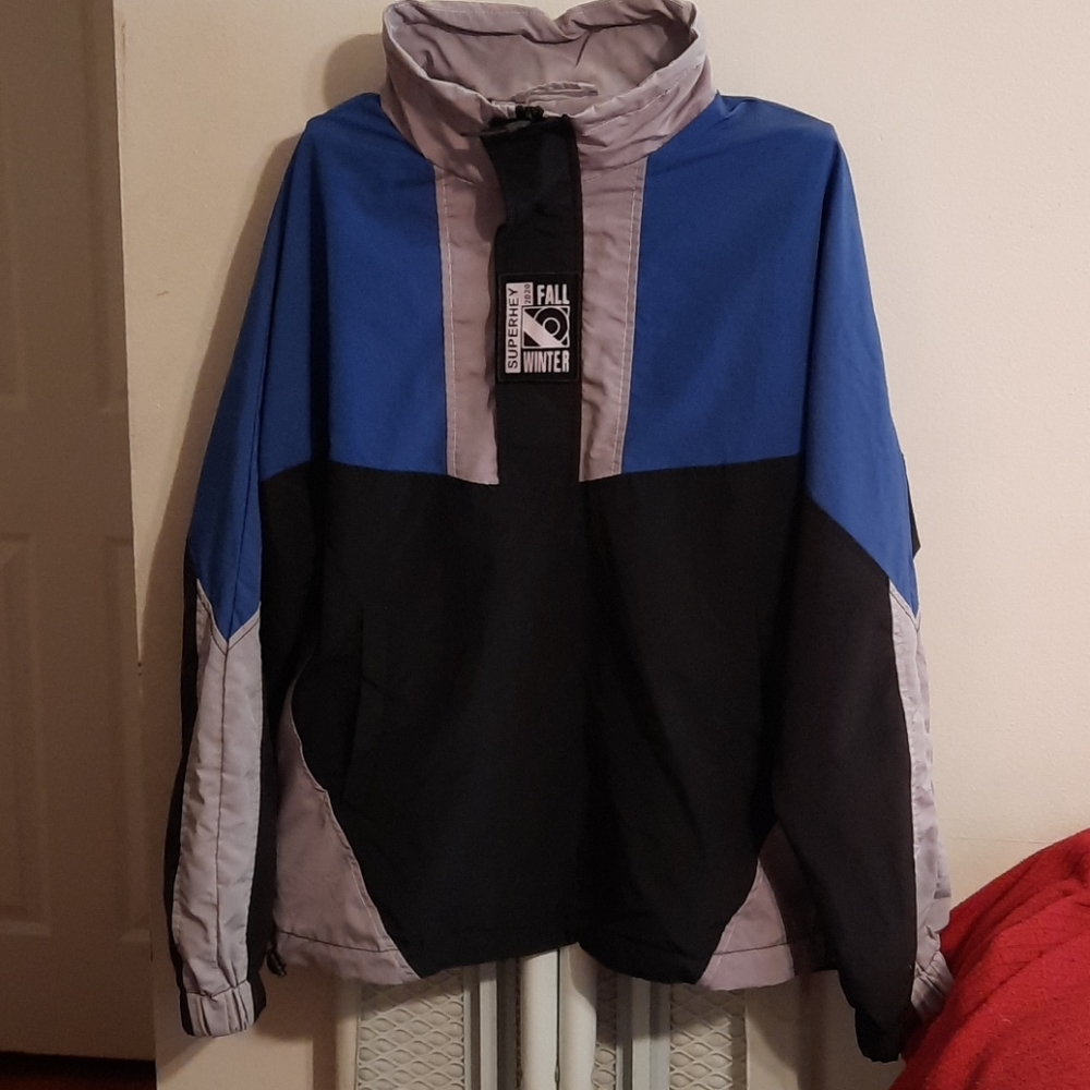 Unbranded dyed "Superhey" pullover windbreaker